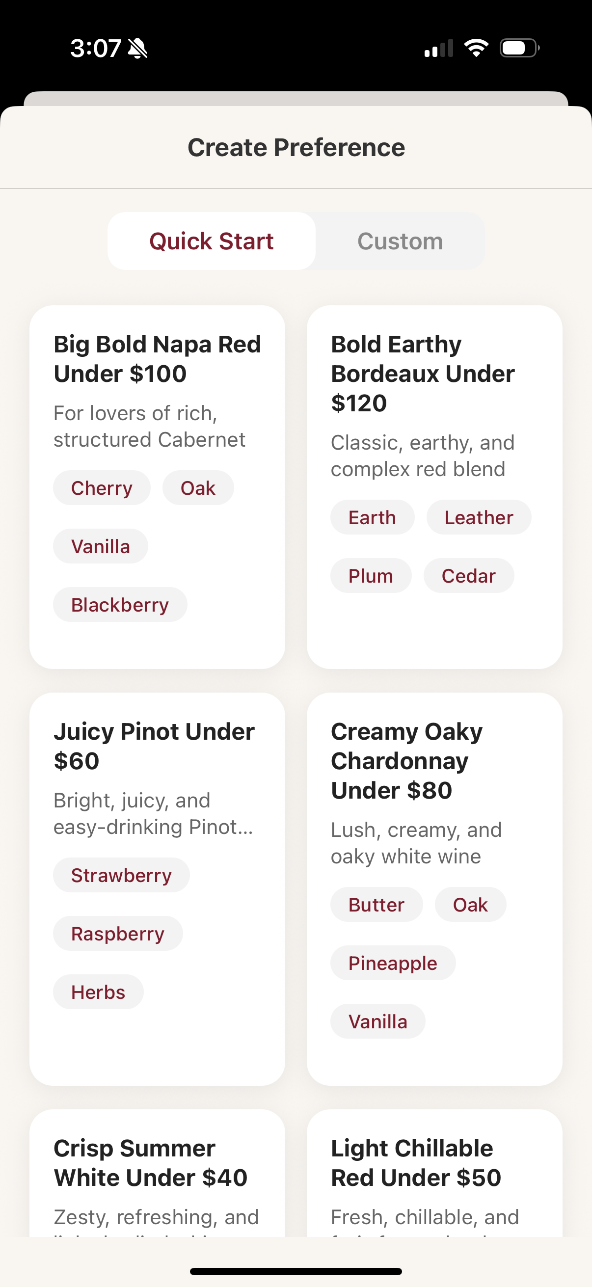 Sip Savvy - Rate and review wine screen